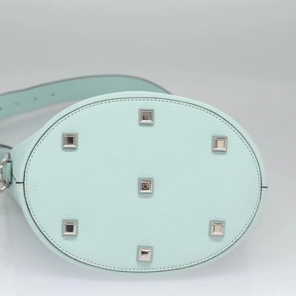 Salvatore Ferragamo Gancini Shoulder Bag Leather Silver Peppermint Auth BD070AV - Picture 6 of 16